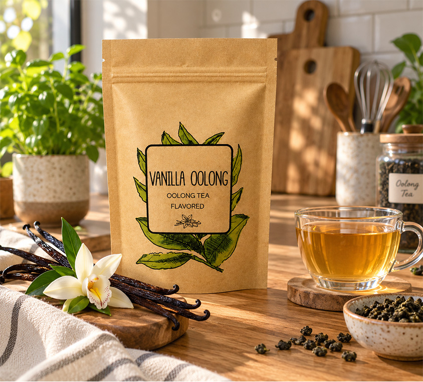Vanilla Oolong Leo Tea – liściasta herbata oolong z naturalnym aromatem wanilii w doypacku 250g